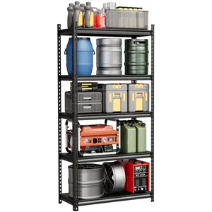GARVEE 5-Tier Garage Shelving Unit, Adjustable Steel Utility Storage Rack with Metal Shelves, 3850 Lbs Total Capacity, for Garage, Warehouse, Pantry & Basement, 36"W x 16"D x 72"H, Heavy Duty, Black
