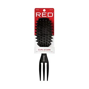 RED Hair Curl & Care Detangle Brush - Innovative Design for Effortless Grooming & Scalp Massage, Gentle on Hair, No Knots or Tangles