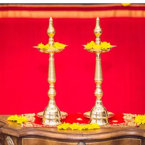 Sacred Brass Samai Diyas Set | Traditional Kerala Oil Lamps for Diwali, Pooja, Wedding | Cherish Spiritual Light | Varied Sizes