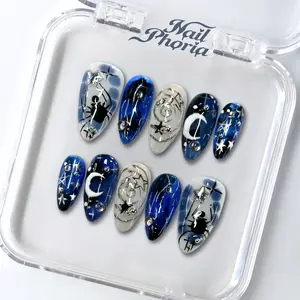 NailPhoria STARLIT SPELL - Handmade Press-On Nails | Reusable, Salon-Quality, Long-Lasting, Glossy Design NailPhoria STARLIT SPELL - Handmade Press-On Nails | Reusable, Salon-Quality, Long-Lasting, Glossy Design