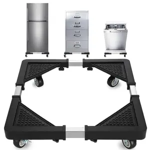 Washing Machine Stand with Wheels, Movable Fridge Stand Adjustable Washer Stand Movable Dryers Base 40-66cm for Dryers, Refrigerators, Freezers