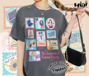 Comfort Colors® Cousins Beach TSITP Stamps Shirt, Summer I Turned Pretty Movie And Books Inspired T Shirt, Team Conrad Jeremiah Tee