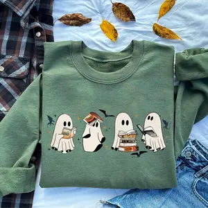 Ghost Book Fourth Wing Sweatshirt, Ghost Bookish Shirt, Booktok Tee, Halloween Book Lovers Shirt, Bookish Halloween Sweatshirt, Ghost Reading Shirt