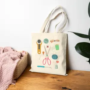 Sewing Tools Tote Bag | Scissors Rotary Cutter Thread Pins Craft Supplies