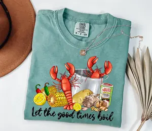 Comfort Colors  Funny Cajun Food Shirt, Let The Good Times Boil Sweat, Crawfish Boil Sweater, Seafood Lover T-Shirt, Louisiana Festival Tee