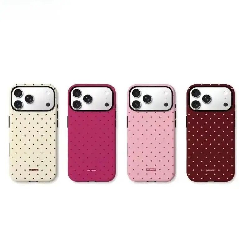 2-in-1 Polka Dot Film Protective Phone Case, Personalized Mobile Phone Accessories - Compatible with iPhone 11-17 Max Pro, Galaxy S23-S26 Plus Ultra FE