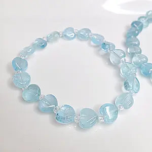High Quality Blue Topaz Heart Crystal Bracelet