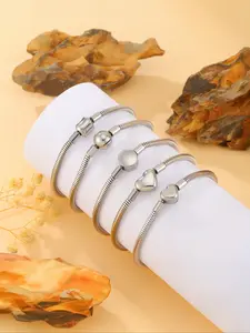 Stainless steel round snake multi-shape openable bracelet Simple stainless steel statement accessories Perfect match for everyday wear and parties Suitable for young men and women Any collaboration Versatile The perfect gift Durable and comfortable