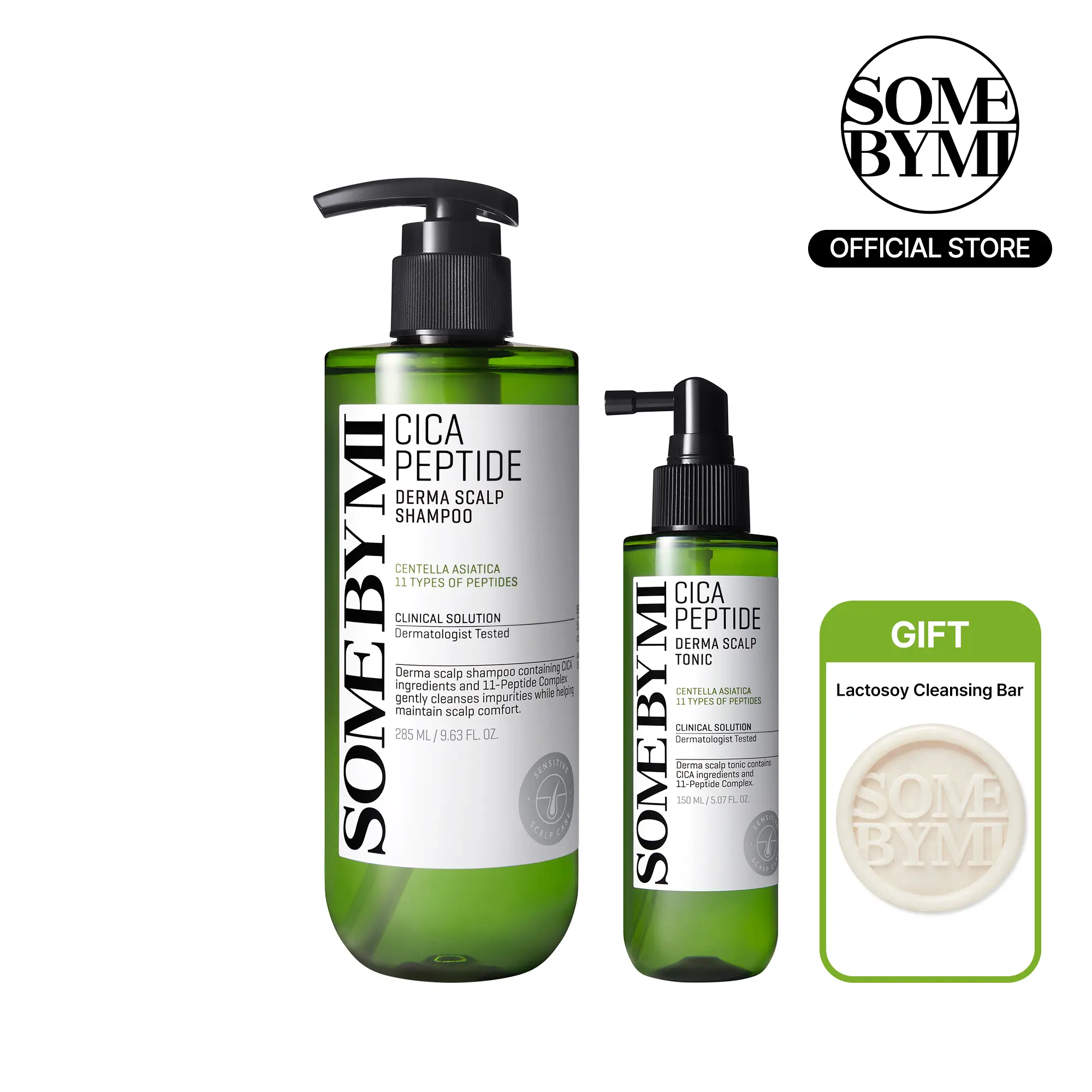 Cica Peptide Scalp Strengthening Set - Korean Hair Care - Shampoo & Tonic Duo For Hair Density, Stronger Roots, Deep Cleanse & Cooling Relief Care
