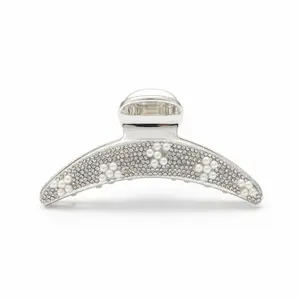 Large Silver/Pearl Hair Claw - Fashion Hair Accessory