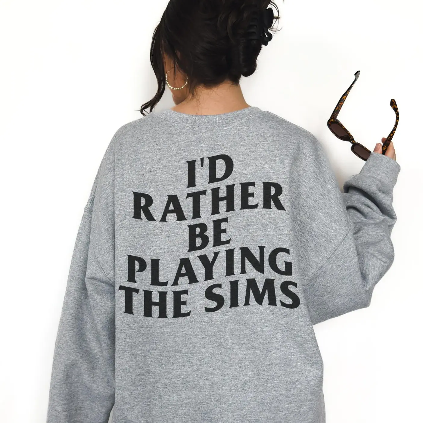 I'd Rather Be Playing The Sims Sweatshirt, Sims Hoodie, Gamer, Gamer Shirt, Sims Shirt, Gift Y2K Trendy