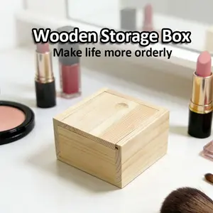Wooden Storage Box, Desktop Organizer, Vintage Portable Wood Holder, Cosmetics Tray, Office Desk Decor, Home Decoration, Cosmetic Makeup Organizer