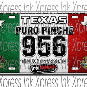 Puro Che 956 Mx Hardhat Sticker - Texas Design with The Lone Star State Text - InkXpress Brand