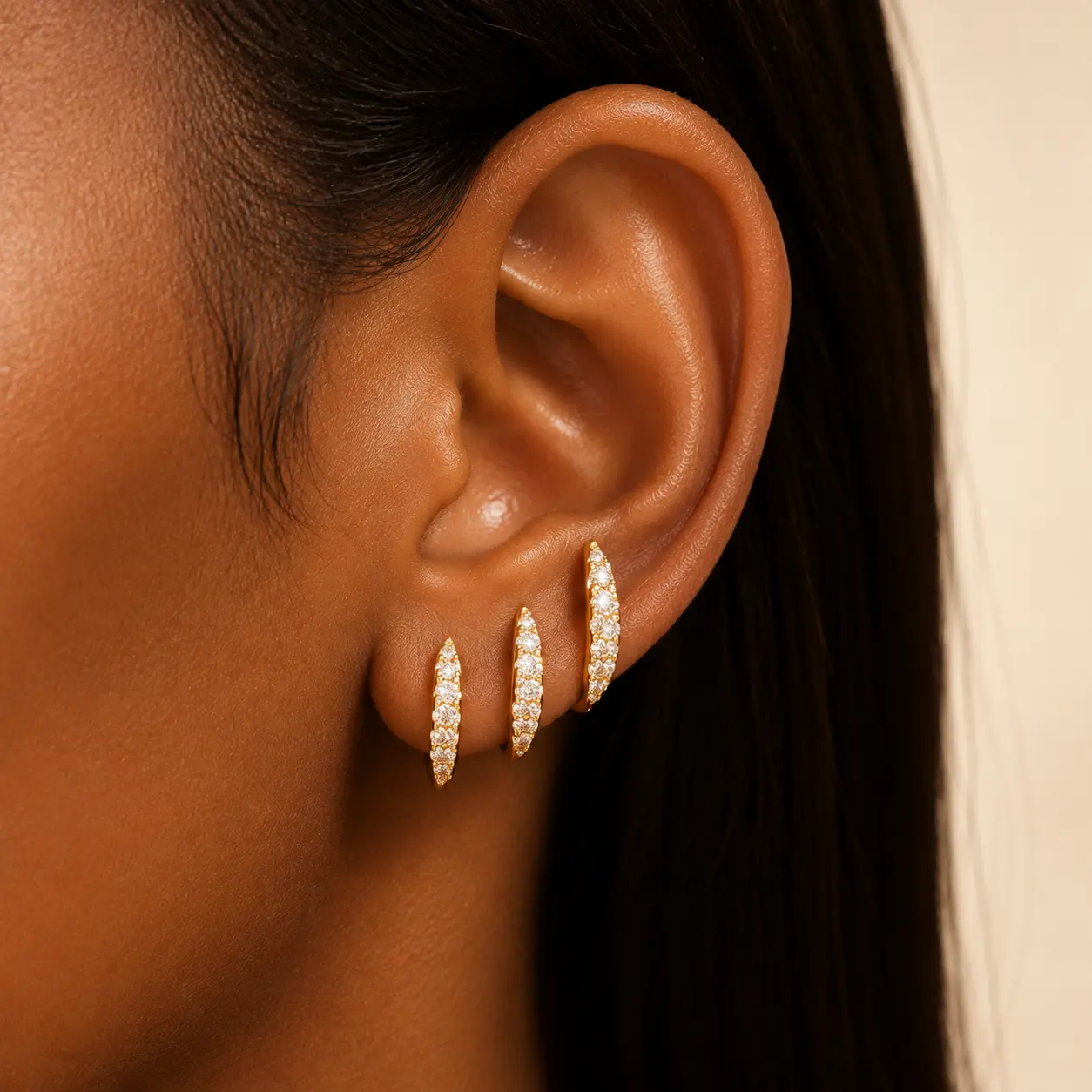 Gold Spiral Ear Climber Earrings for Women, CZ Fake Multiple Piercing Earrings, One Hole Ear Crawler Jewelry, Trendy Minimalist Gift