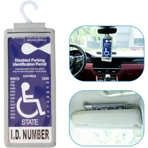 Ultra Transparent Handicap Placard Holder For Auto-Durable Placard Holder For Disability Parking With Large Hanger (1Pcs Grey)