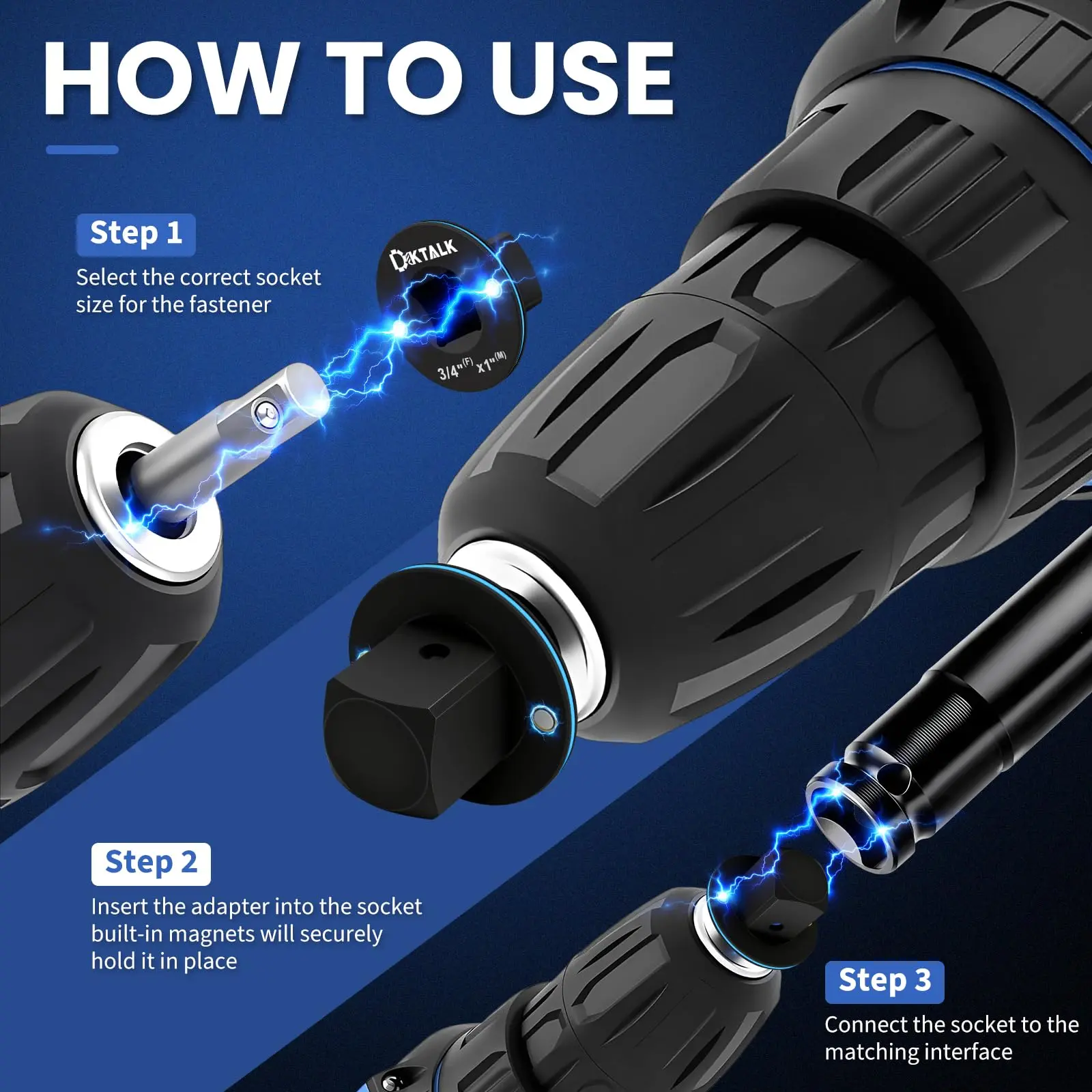 2026 Upgraded Low Profile Impact Socket Adapter Set, 4PCS Stubby Drive Ratchet Adapters, 1/4" to 3/8", 3/8" to 1/2", 1/2" to 3/4", 3/4" to 1", Compact Tools for Tight Spaces, Perfect Father's Day Gift