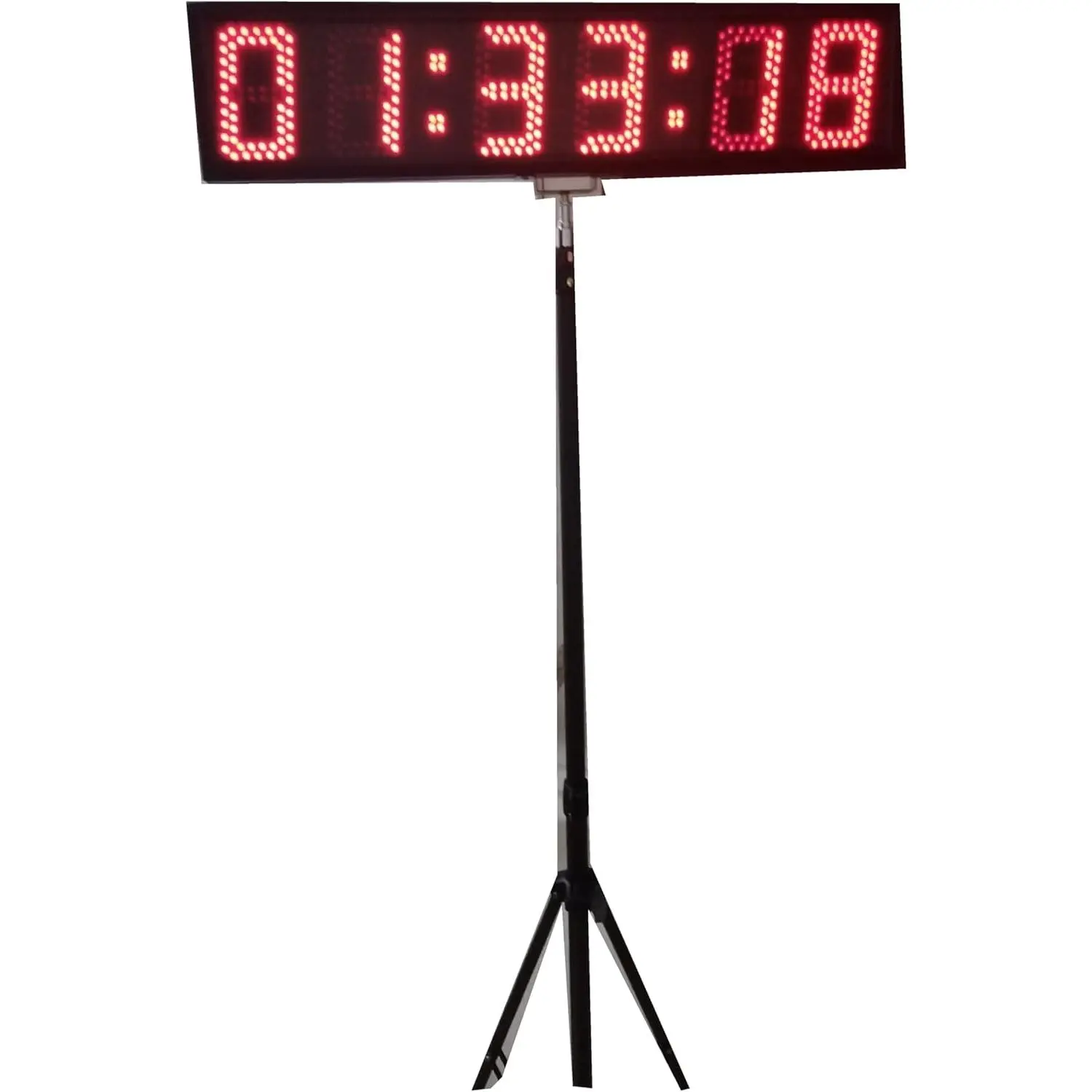 Portable Digital Timer with Large 5-Inch Red LED Display, 6-Digit Countdown/Up Clock with a Lightweight, Compact Folding Tripod for Sports & Race Timing, Timer Digital, 6-Digit Display, Tripod Stand