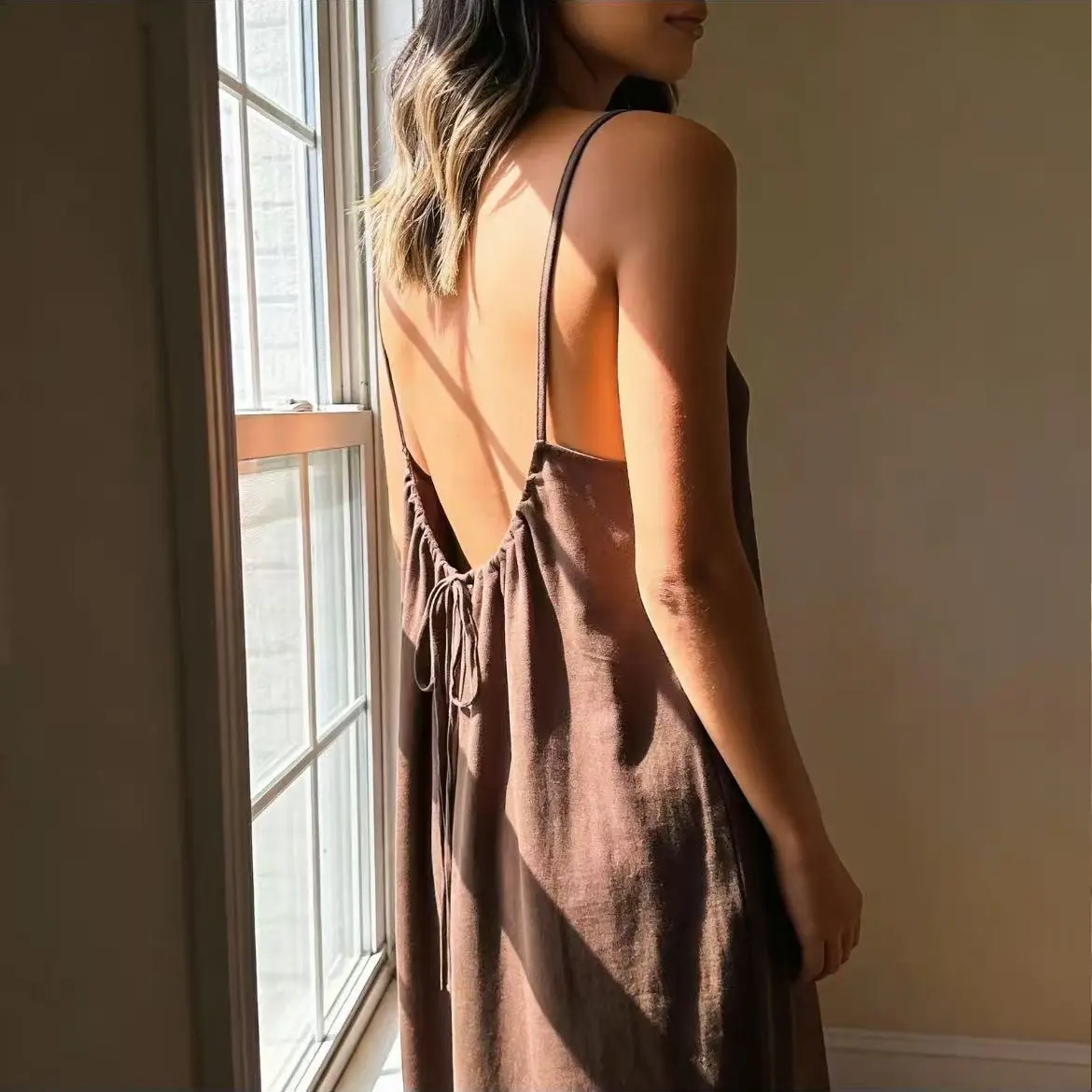 Women's Solid Color Backless Cami Dress, Casual Sleeveless Dress for Summer, Ladies Clothes for Beach Holiday Vacation - TikTok Shop Women's Solid Color Backless Cami Dress, Casual Sleeveless Dress for Summer, Ladies Clothes for Beach Holiday Vacation - TikTok Shop