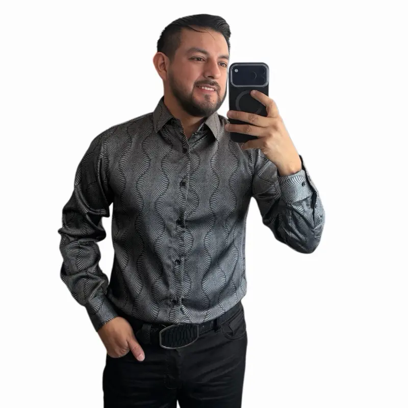 GREY MENS LONG SLEEVE (FITTED)