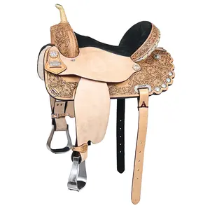 HILASON Western Horse Treeless Saddle American Leather Barrel | for Horses