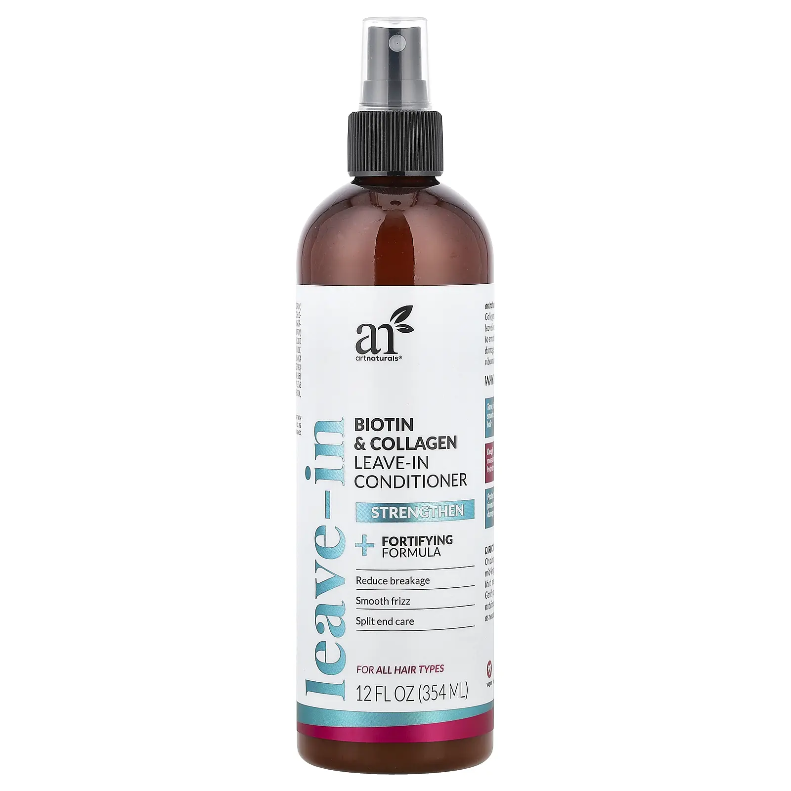 artnaturals Biotin & Collagen Leave-In Conditioner, For All Hair Types, 12 fl oz (354 ml)