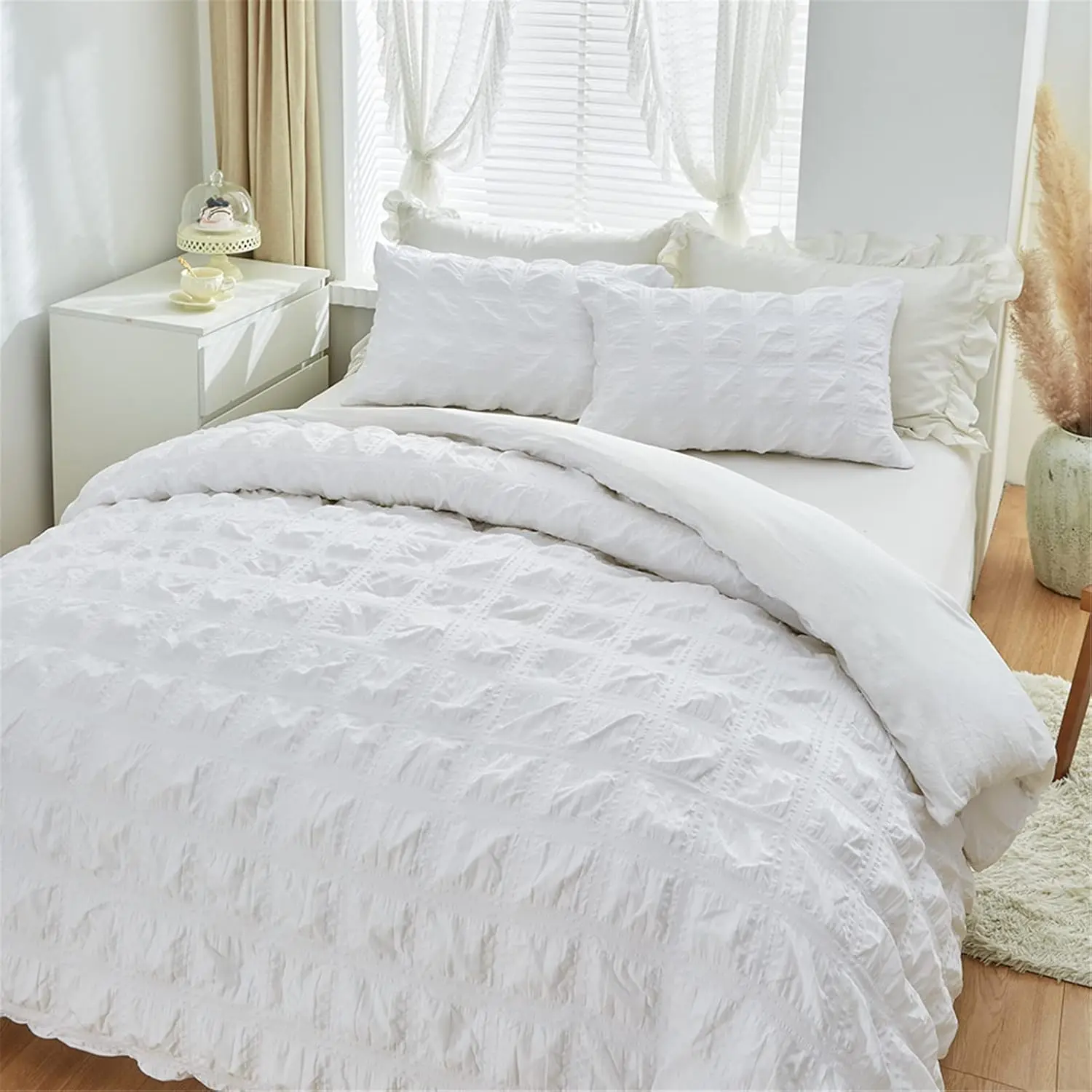Solid Color Bedding Set, 1 Count Bedspread & 2 Counts Pillowcase without Filler, Soft Comfortable Bedding Set for Home Bedroom, Lightweight Soft Bedspreads