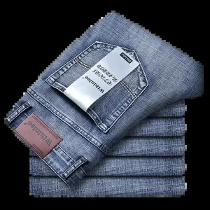Business Men's Jeans Casual Straight Stretch Fashion Classic Blue Black Work Denim Trousers Male Brand Clothing