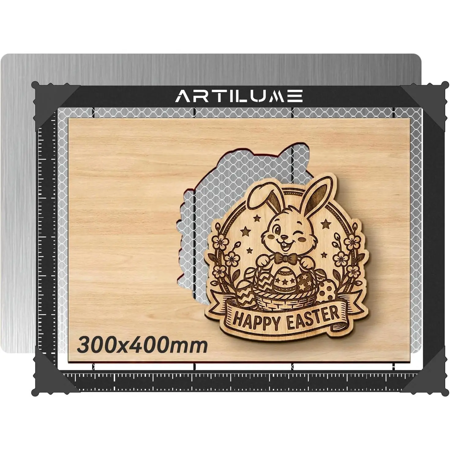 Panel 300 x 400mm, Engraver Workbed with Non-Slip Surface, Heat-Resistant Grid for Cutting Machines, Compatible with T1/U1 and Most Engravers