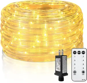 40ft 120 LED Heavy Duty Rope Lights, Indoor Rope Lights Plug in Outdoor Tube Lights for Garden, Patio, Party, Christmas, Clear (Warm White)