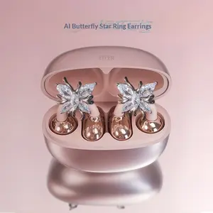 2026 New Butterfly Earrings Bluetooth Headphones Ear Clip Wireless Sports Headphones With Good Looks And Long Battery Life