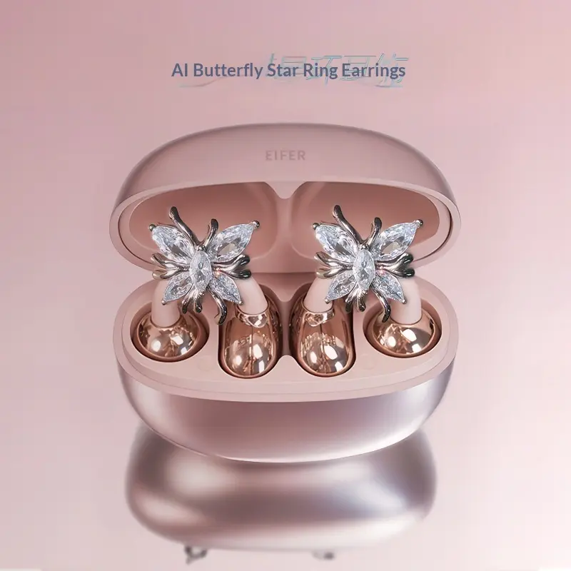 2026 New Butterfly Earrings Bluetooth Headphones Ear Clip Wireless Sports Headphones With Good Looks And Long Battery Life