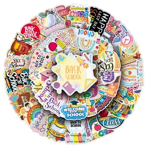 100pcs two sets of repetition back to school season personality cartoon stickers diy laptop computer creative suitcase scooter stickers