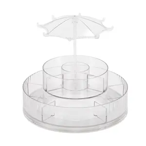 VOCOSTE Rotating Makeup Organizer, 360° Rotatable Cosmetic Display Case, Makeup Caddy Storage Makeup Brushes Lipsticks Nail Polish Skincare, Clear