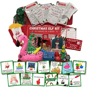 NorthPole Pro™ Elf Kit for Christmas - 25 Day Kit Box Magical Decor Ornaments with Props, Instructions, and Bonus Notices for Kids' Elf Adventures