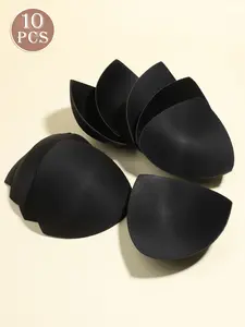 10pcs Reusable Soft Sponge Bra Pads - Invisible Anti-Protrusion Push-Up Cup Design, Cover Patches, Suitable for Bikinis and Summer Beachwear, Strapless Women's Bras, Seamless Inner Wear, Lightweight Lifting Pads, Discreet Everyday Underwear