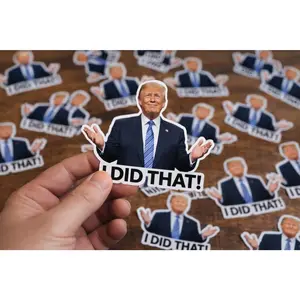 'I did that' Trump Stickers , Anti Trump Decal, Trump I did that looking at eclipse sticker Anti Fascist Anti Racist sticker