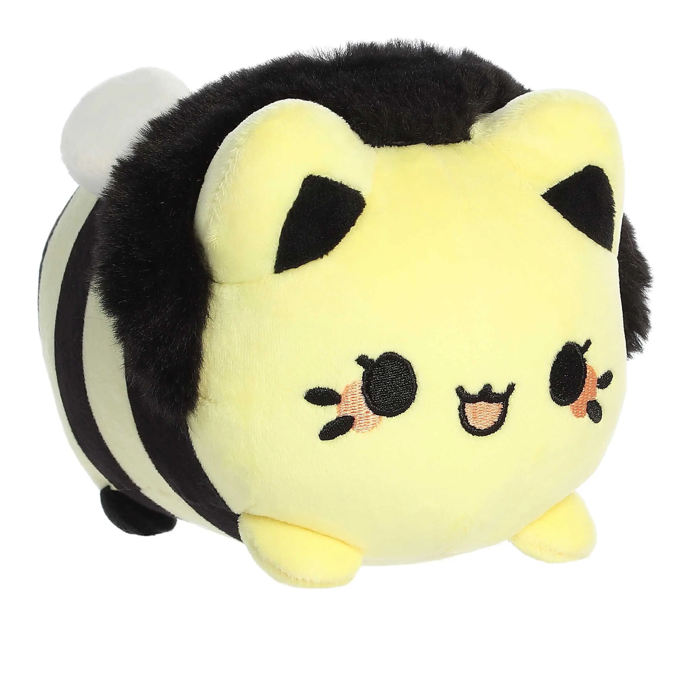 New Cartoon Aurora Meowchi Collectible Plush - Tasty Peach Design, Cute Bee Themed, Soft Stripes, 7 in, Ideal for Cuddlers