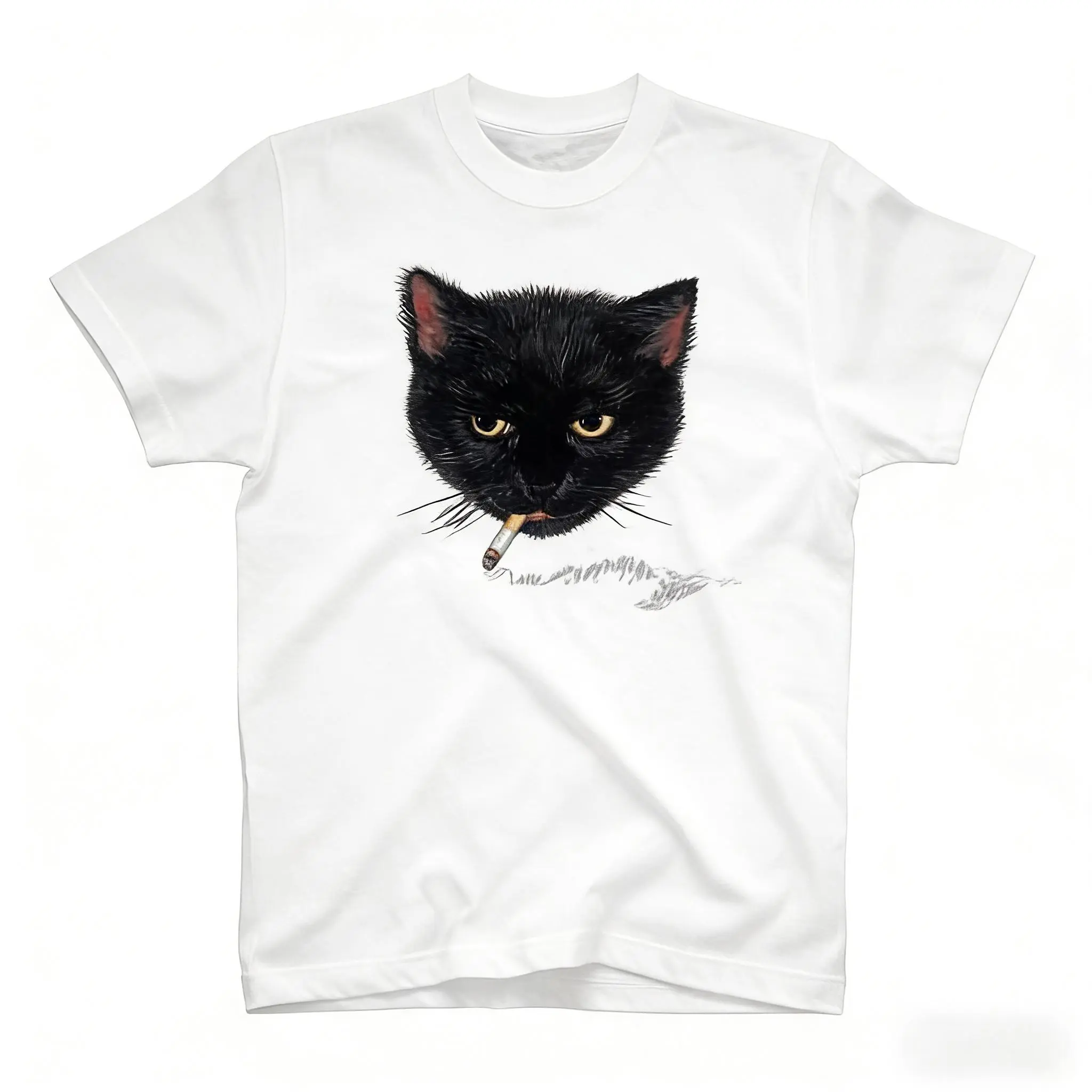 last nerve shirt  Y2k Smocking Cat T-Shirt, Unisex Vintage Graphic Tees Gothic Grunge Y2k Emo Scene Amity Affliction Style Clothes Men Women Streetwear
