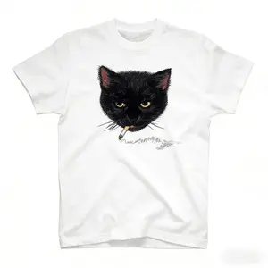 Y2k Smocking Cat T-Shirt, Unisex Vintage Graphic Tees Gothic Grunge Y2k Emo Scene Amity Affliction Style Clothes Men Women Streetwear