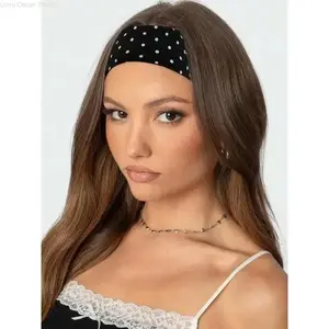 Women's Polka Dot Knit Headbands, Non-Slip Elastic Hair Bands, Cute Retro Style for Yoga, Workout and Daily Wear, Headbands For Women