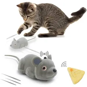 Interactive Cat Toys for Indoor Cats Remote Control Mouse Automatic Moving Cat Toy with Automatically Sense Obstacles and Escape Moving Electric Mouse Cat Toy for All Breeds Cat Boredom Exercise, Gray