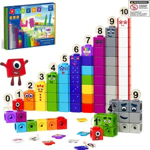 Hand2Mind Math Linking Cubes Number Blocks Set, includes 10 Preschool Learning Activities, Kids Early Educational Toys, Creative Hands-On STEM Toys, Kindergarten Math Teaching Aids, Math Learning Tools
