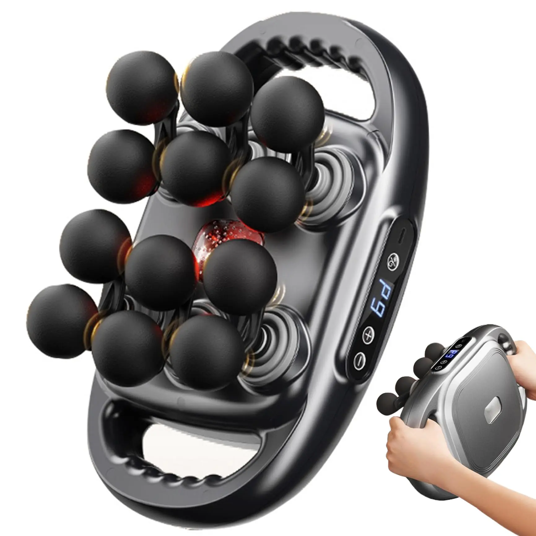 12-Head Deep Tissue Massage Gun, Vibration Massager with 30 Intensity Levels & 3 Modes for Back, Shoulder Pain Relief, Ideal Christmas Gift (Personal Care Massage Device)