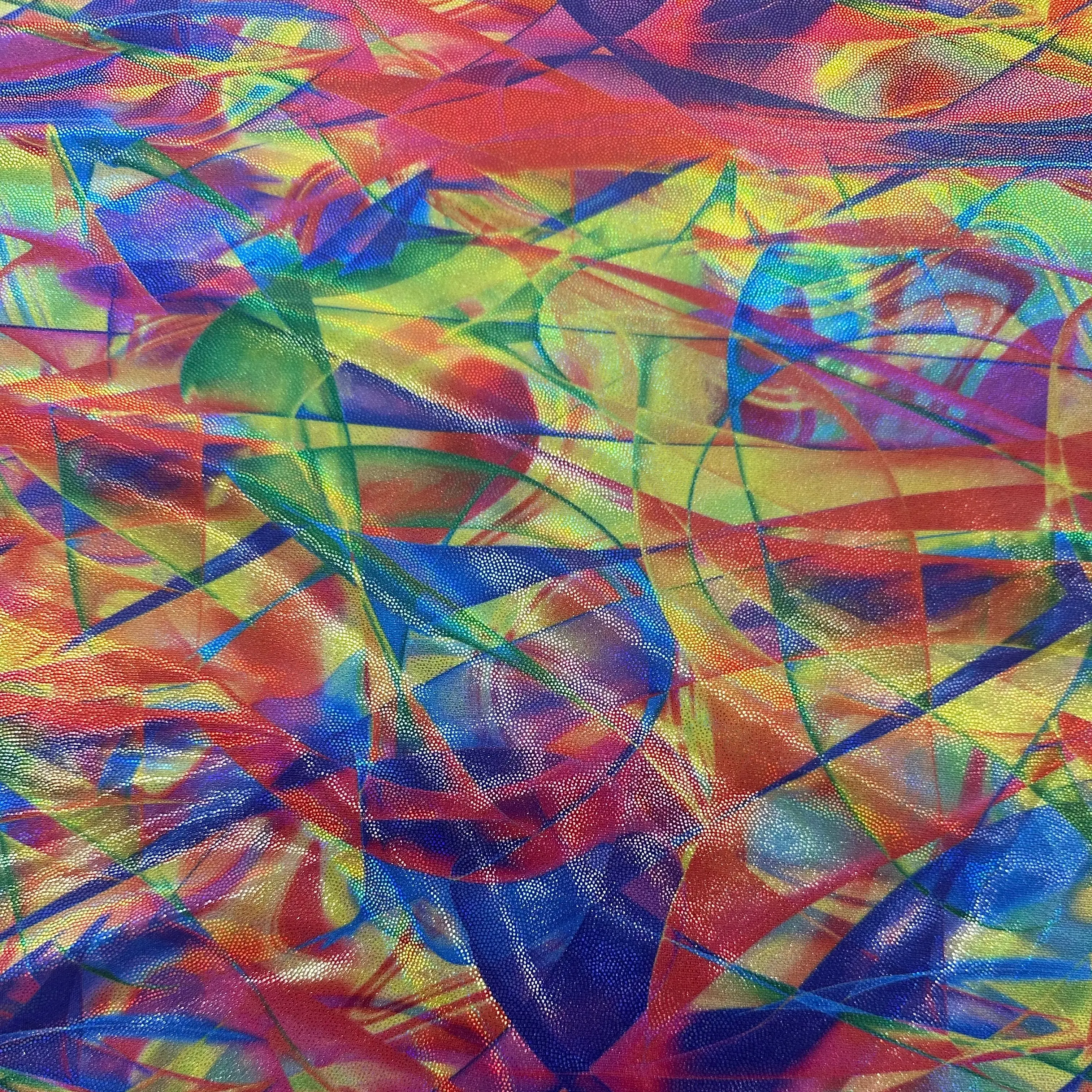 Holographic Polka Dot Fabric, 4-Way Stretch Rainbow Polyester Spandex Blend for Dance, Cosplay, and Activewear, Sports, Glam, Ease Of Movement, Unique And Dazzling Creations