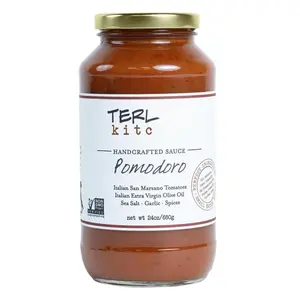 Terlato Kitchen Pomodoro Sauce - Non-GMO, No Sugar Added, San Marzano Tomatoes & Olive Oil, (2) 24oz/680g Batch