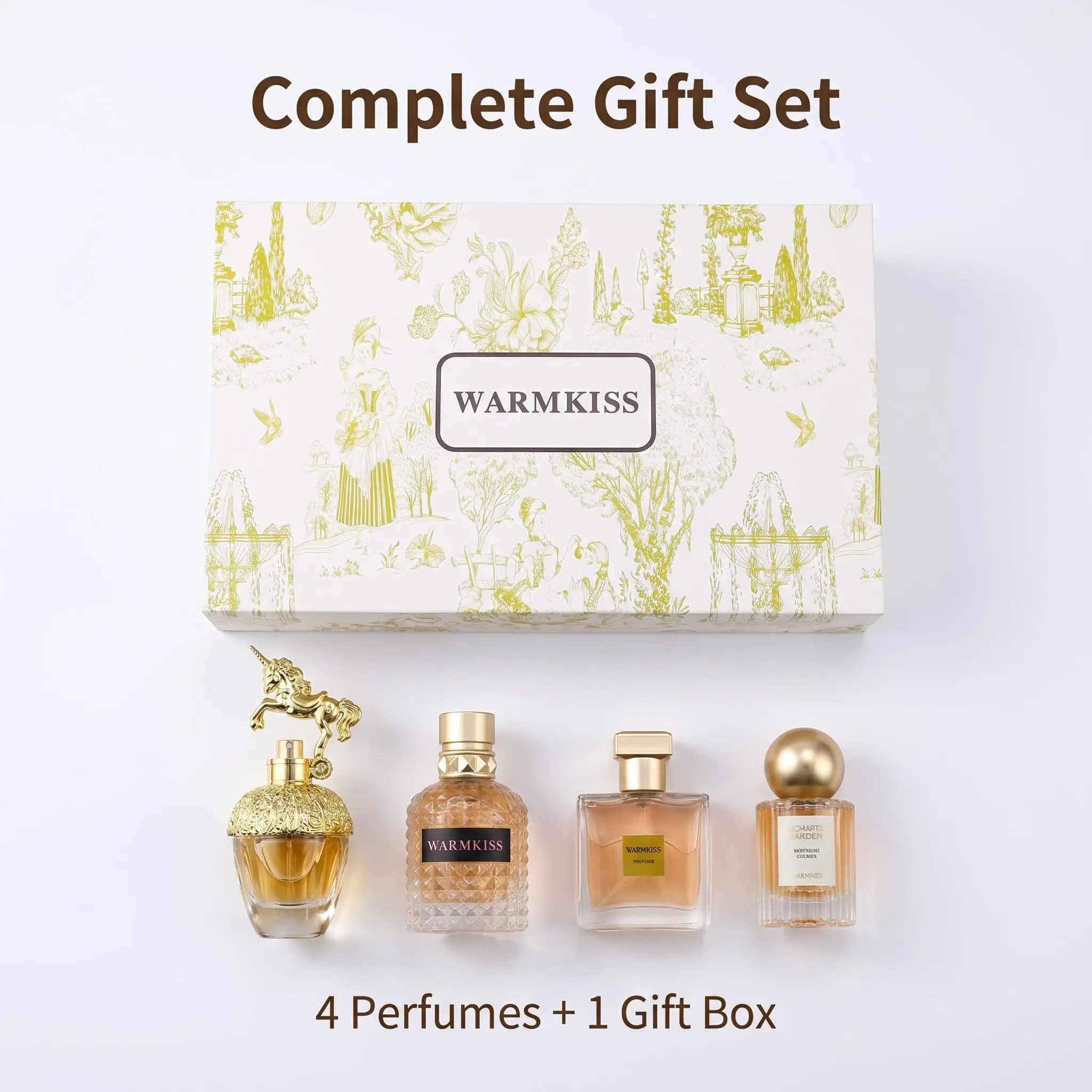 WARMKISS Luxury Fragrance Set - 4-Piece Collection (50ml+30ml*2+25ml) - Citrus, Oriental, Spicy, Floral & Fresh Notes - Mini Perfumes - Daily Wear-Perfect Birthday Gift-   long lasting perfumes - perfect gift -Scented Fragrance Set -curations good scent