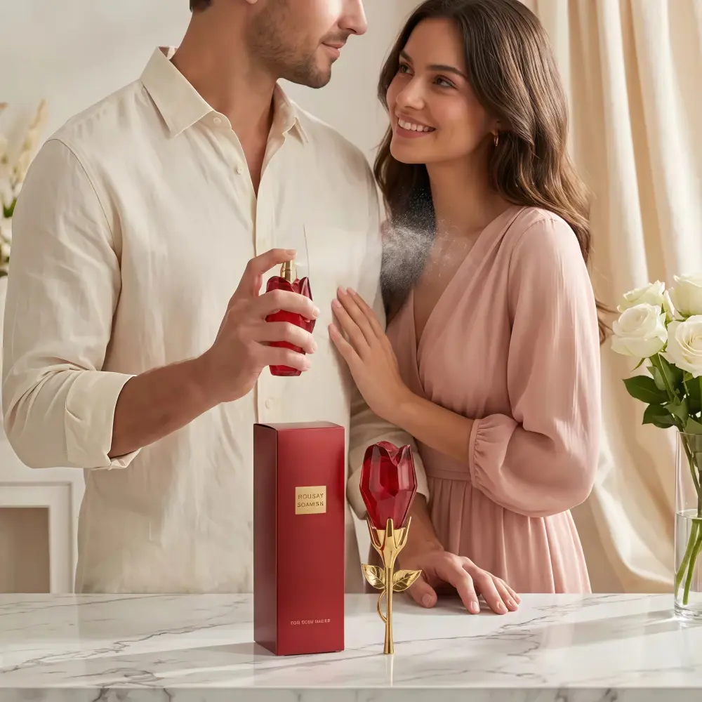 50ML Rose Floral Women's Eau de Parfum (1.69oz) - Pheromone Luxurious Rose Flower Bottle Design, Persistent Sweet Rose Scent, Elegant Romantic Fragrance, Best Gift for Women Birthday Christmas Valentine's Mother's Day - Daily & Evening Wear