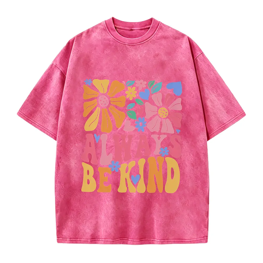 Always Be Kind Graphic Tee - Positive Message Shirt - Floral Inspirational T-Shirt - Trendy Motivational Shirt