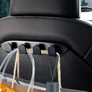 Car Seat Hooks for Tesla Model Y Model 3 Accessories 2024 2023 2022 2021, 2 Pack Seat Back Organizers for Purses Bags, Handbag Backpack Grocery Bag Holder, Black