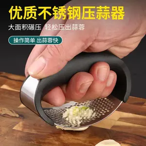 Stainless Steel Garlic Press, Manual Arc Garlic Masher, Garlic Mincer & Peeler, Garlic Crusher, Garlic Squeezer